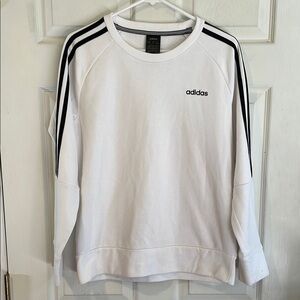 Adidas Size Medium Classic White Crewneck with Black Accents